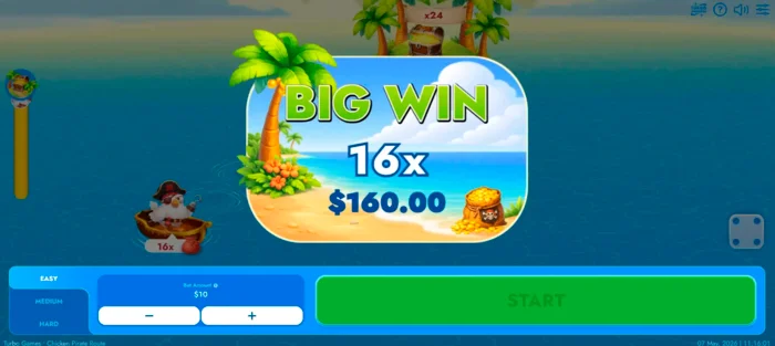 Chicken Pirate Route büyük kazanç